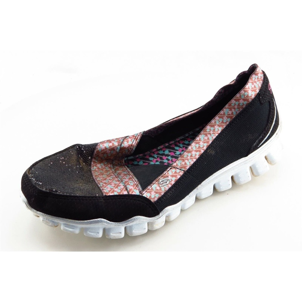 SKECHERS Youth Girls Shoes Size 3.5 M Black Walking Shoes Fabric